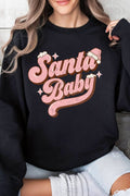Santa Baby Graphic Brushed Sweatshirts