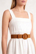 0402 Bohemian Straw Bamboo Pin Buckle Belt SI-29652