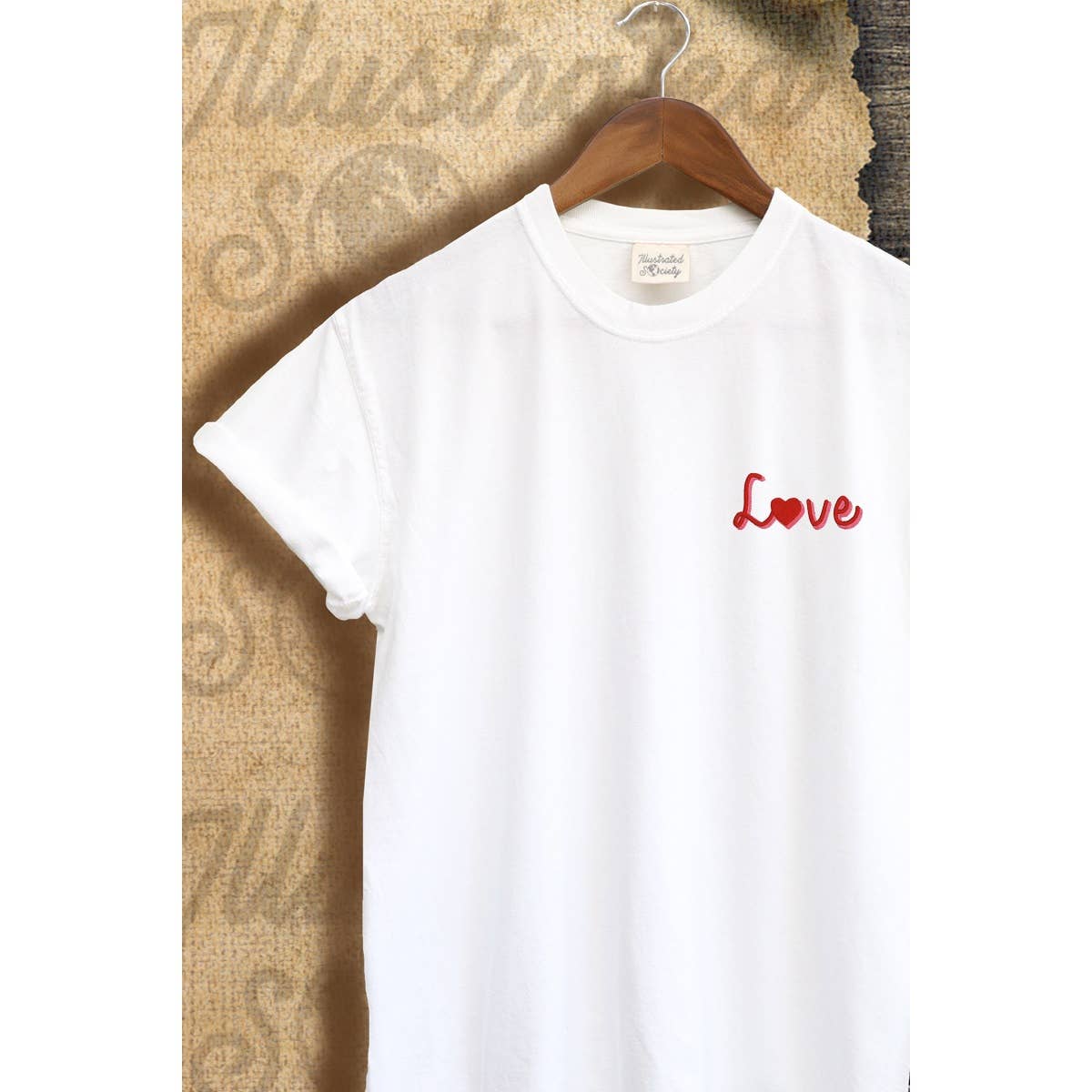 Love Embroidery Valentine  Vintage Graphic Tee