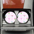 Coquette Spring Squares Car Coasters, Girly Car Coaster, Bow