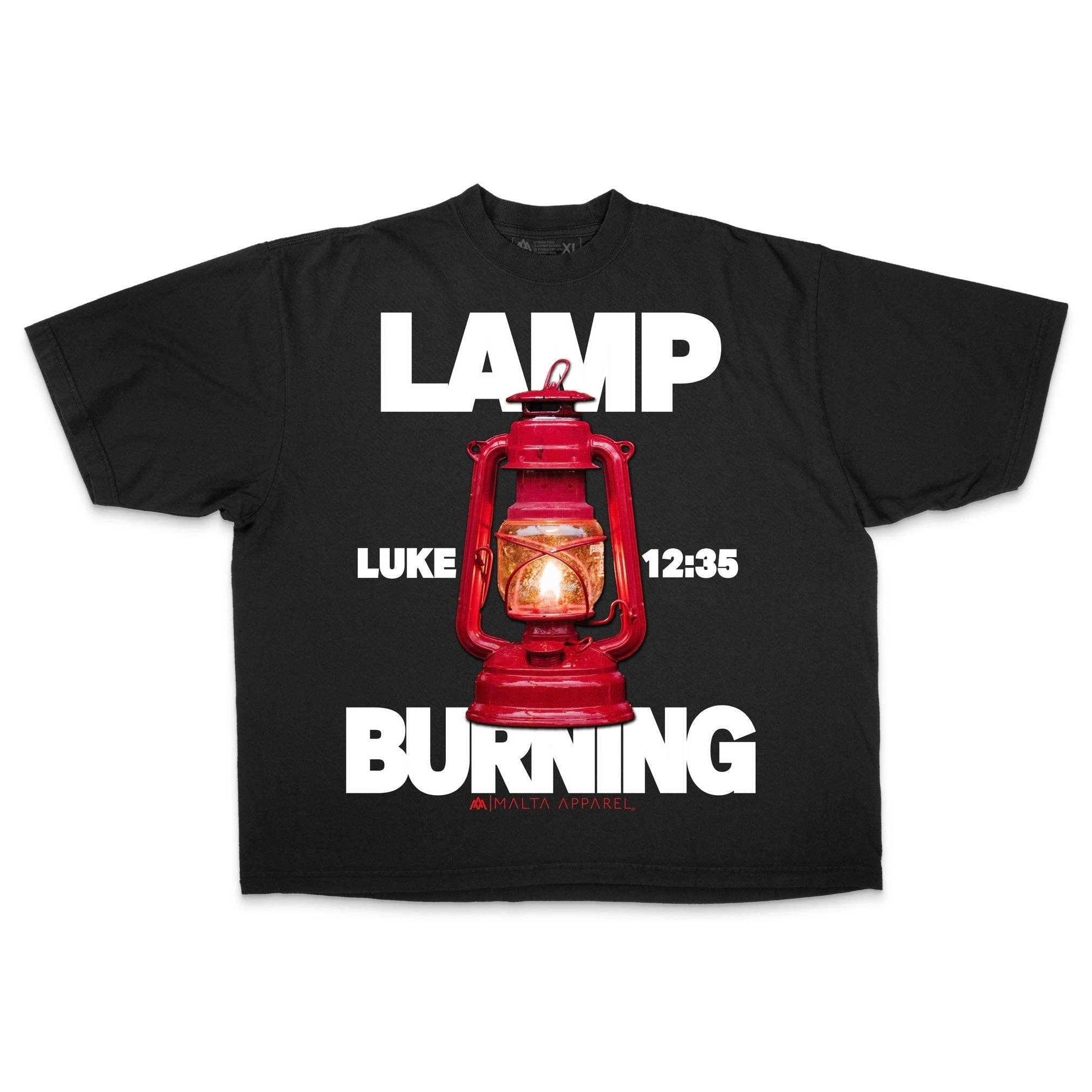 Lamp Burning Drop Shoulder Tee (Super Oversized) - Black