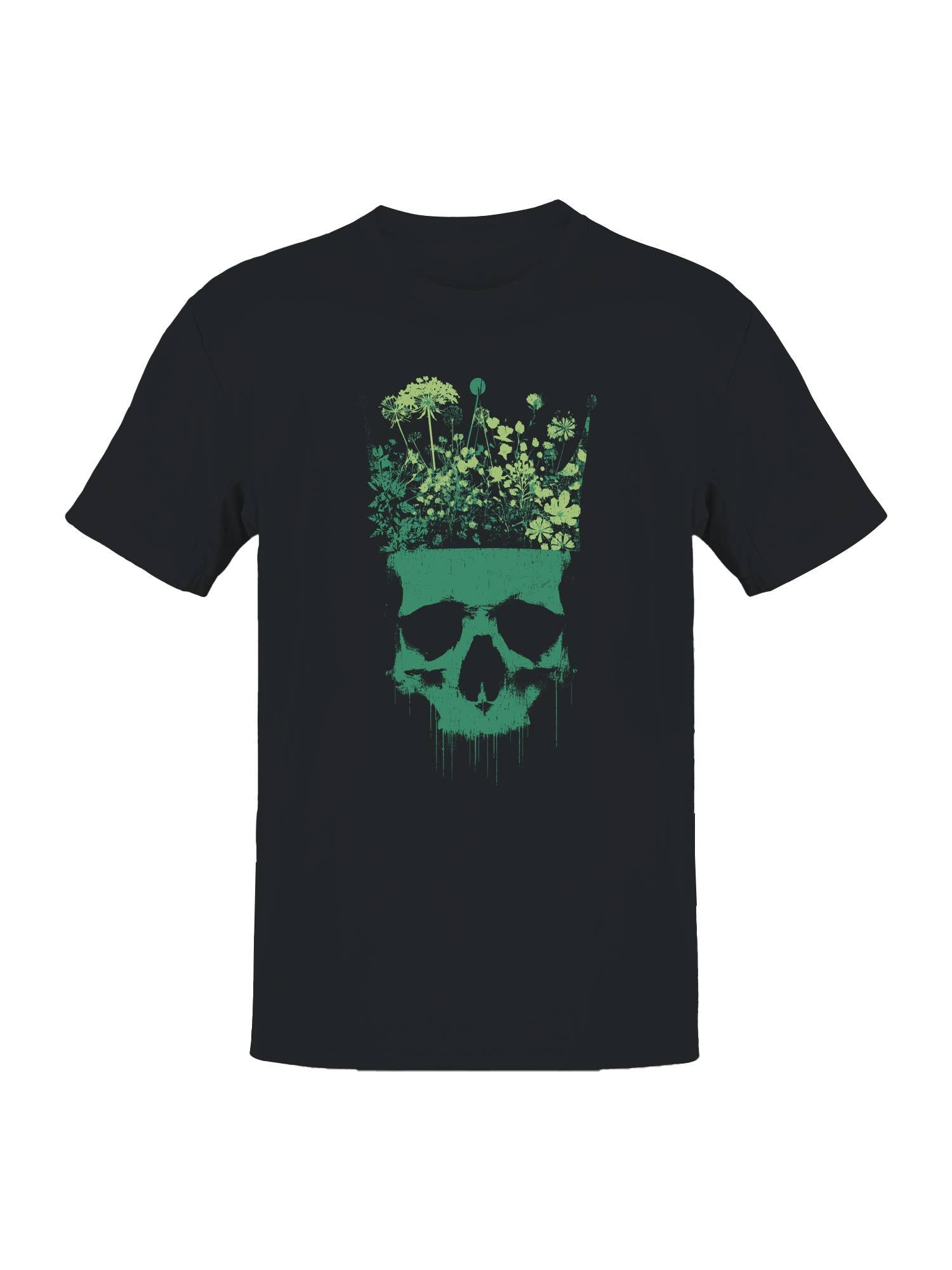 Floral Skull Crown Artwork Men's T-Shirt