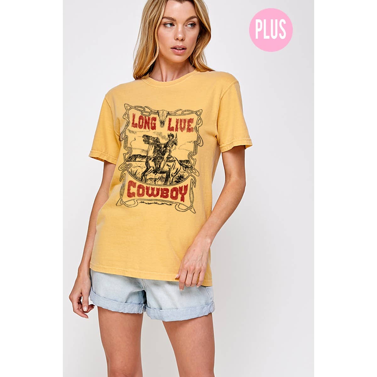 Long Live Cowboy Graphic  Tee Plus