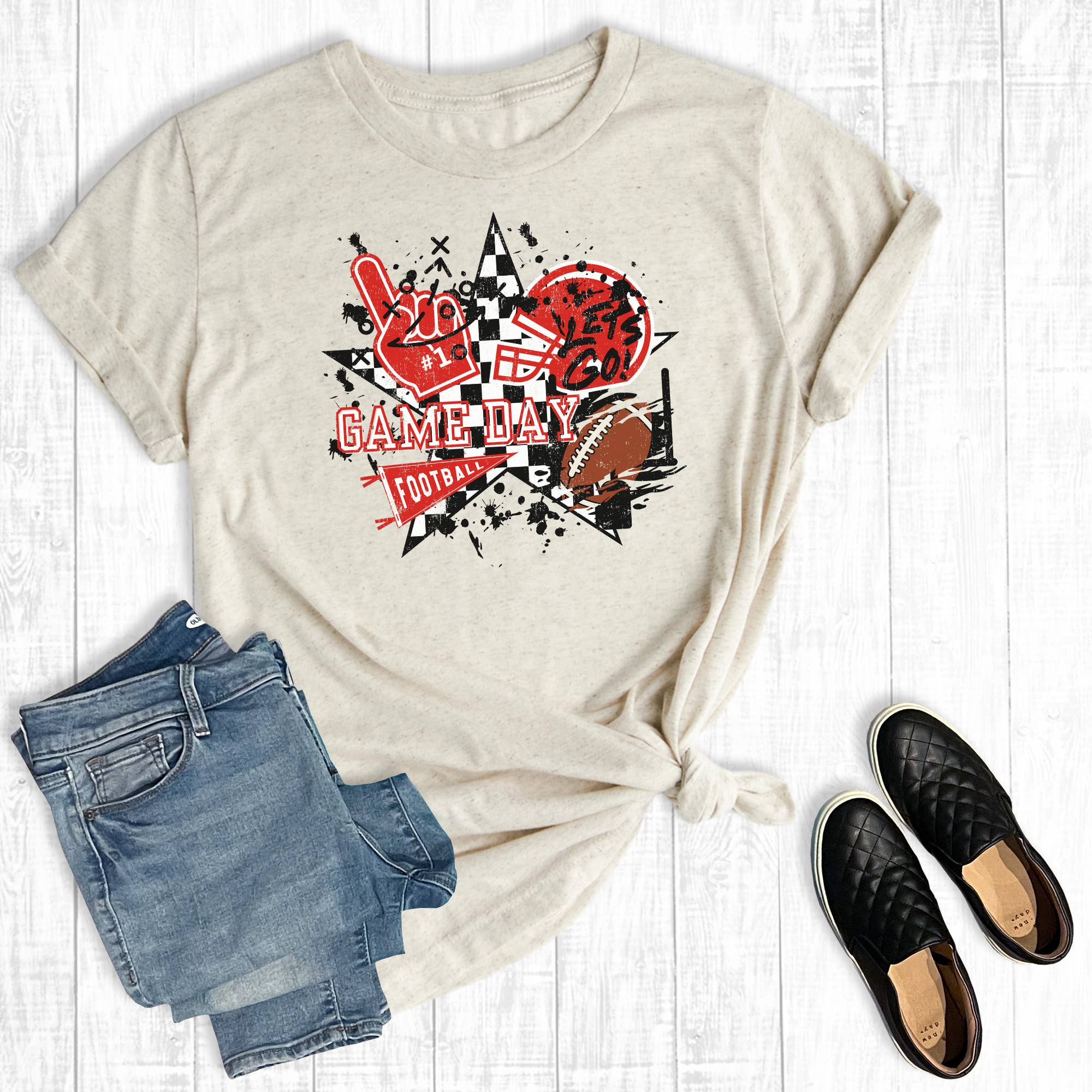 Custom Let's Go Football Gameday Graphic Tee