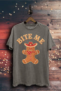 Bite Me Gingerbread Graphic Top