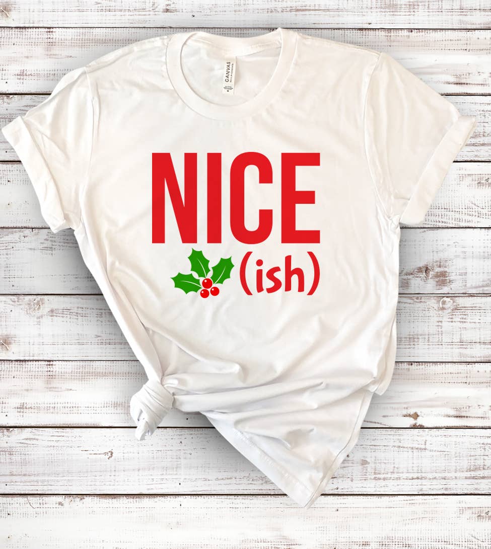Nice-Ish Holly - Cute Funny Christmas T-Shirt