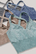 `.Washed Seamless Bra Cross Back