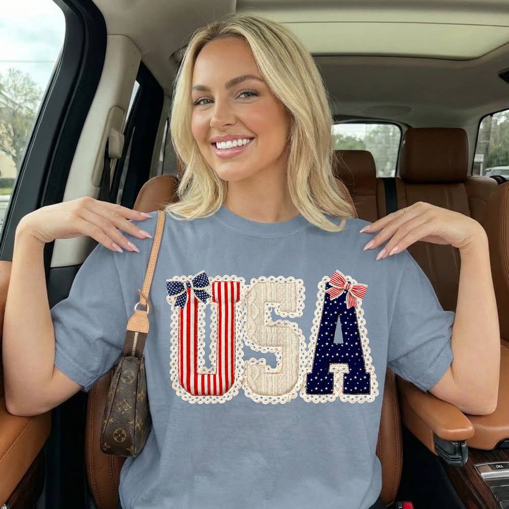 Faux Lace USA Tee