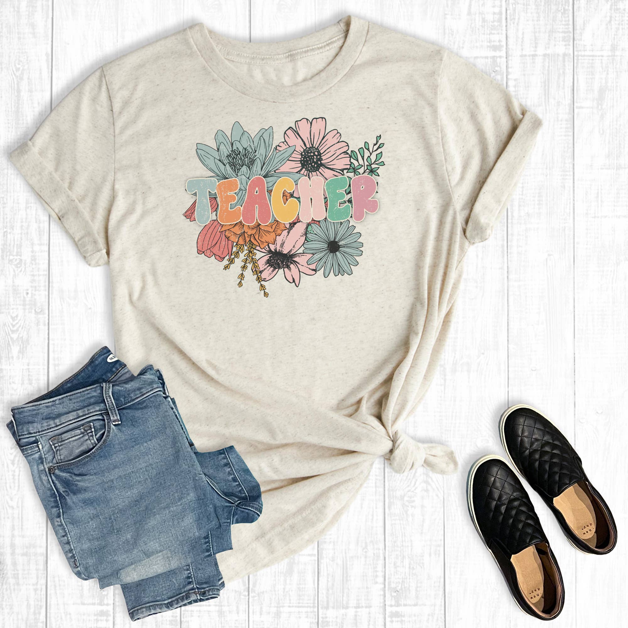 Floral Teacher Graphic Tee