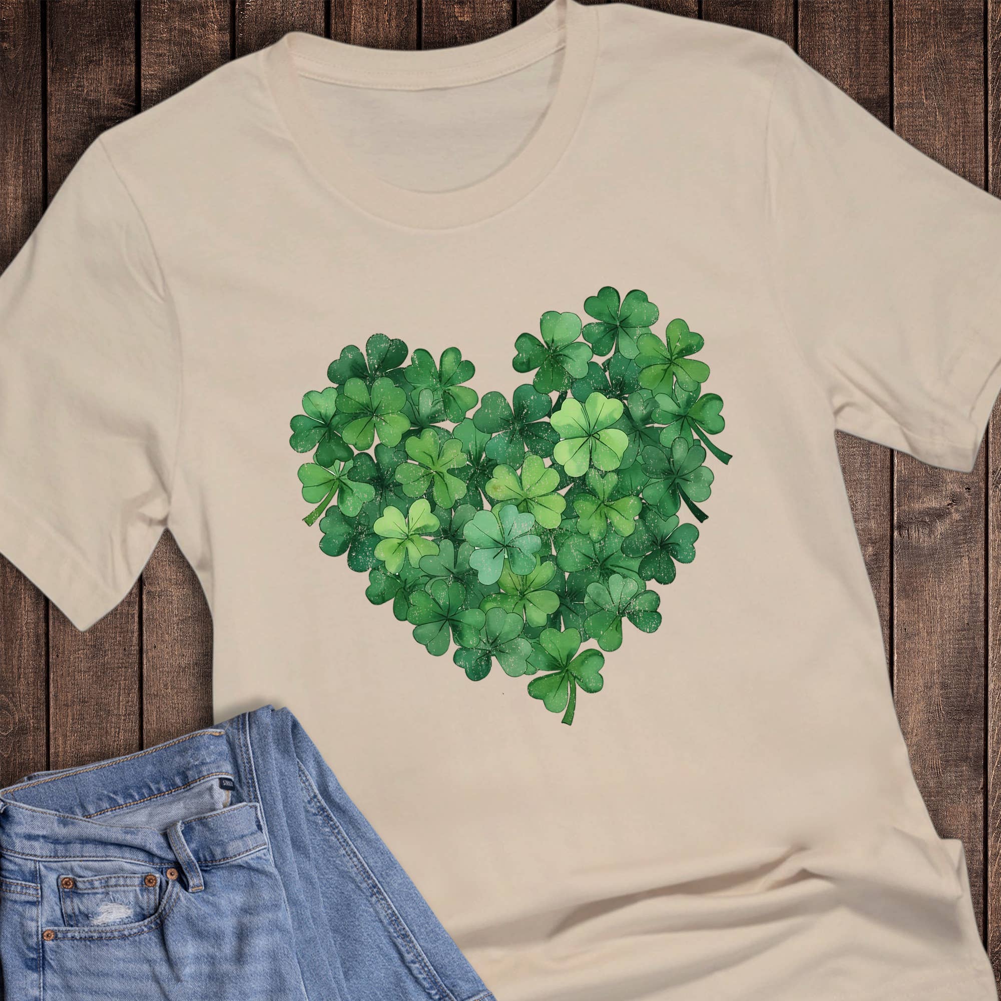 St. Patrick Clover Heart Graphic Tee