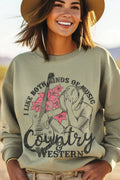 Country and Western Cowboy Graphic Brushed Sweatshirts