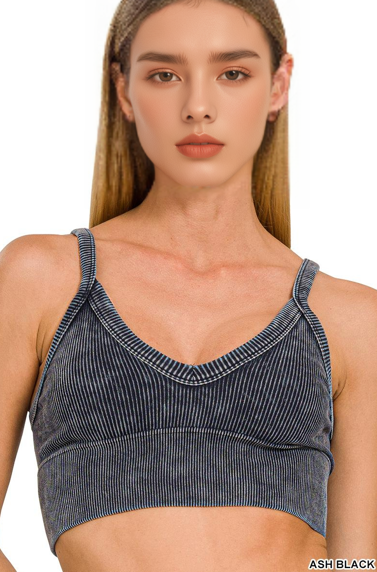 Washed Rib Seamless Bra Bralette