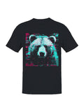 Glitch Art Bear Design Men's T-Shirt