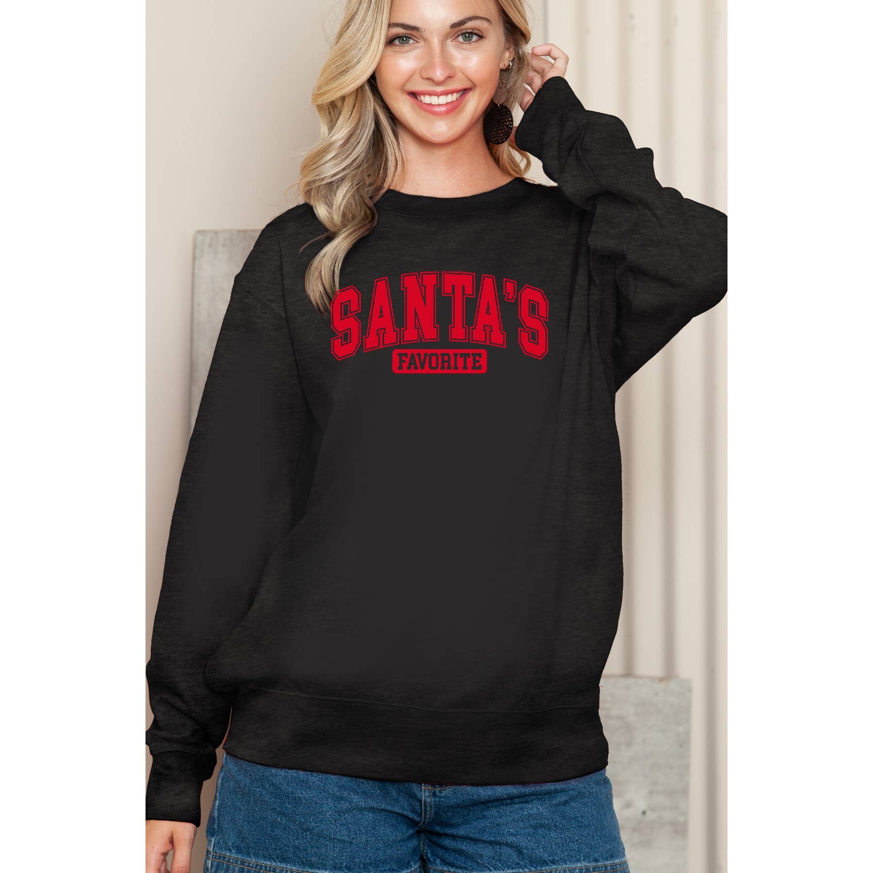 Santa S Favorite Christmas Crewneck Long Sleeve Sweatshirt