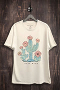 Stay Wild Cactus Flowers Graphic Top