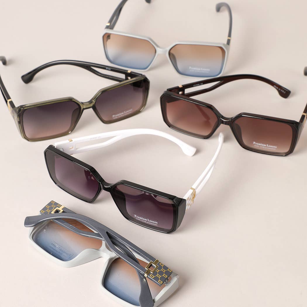 Geometric Frame with Two-Toned Lenses Sunglasses