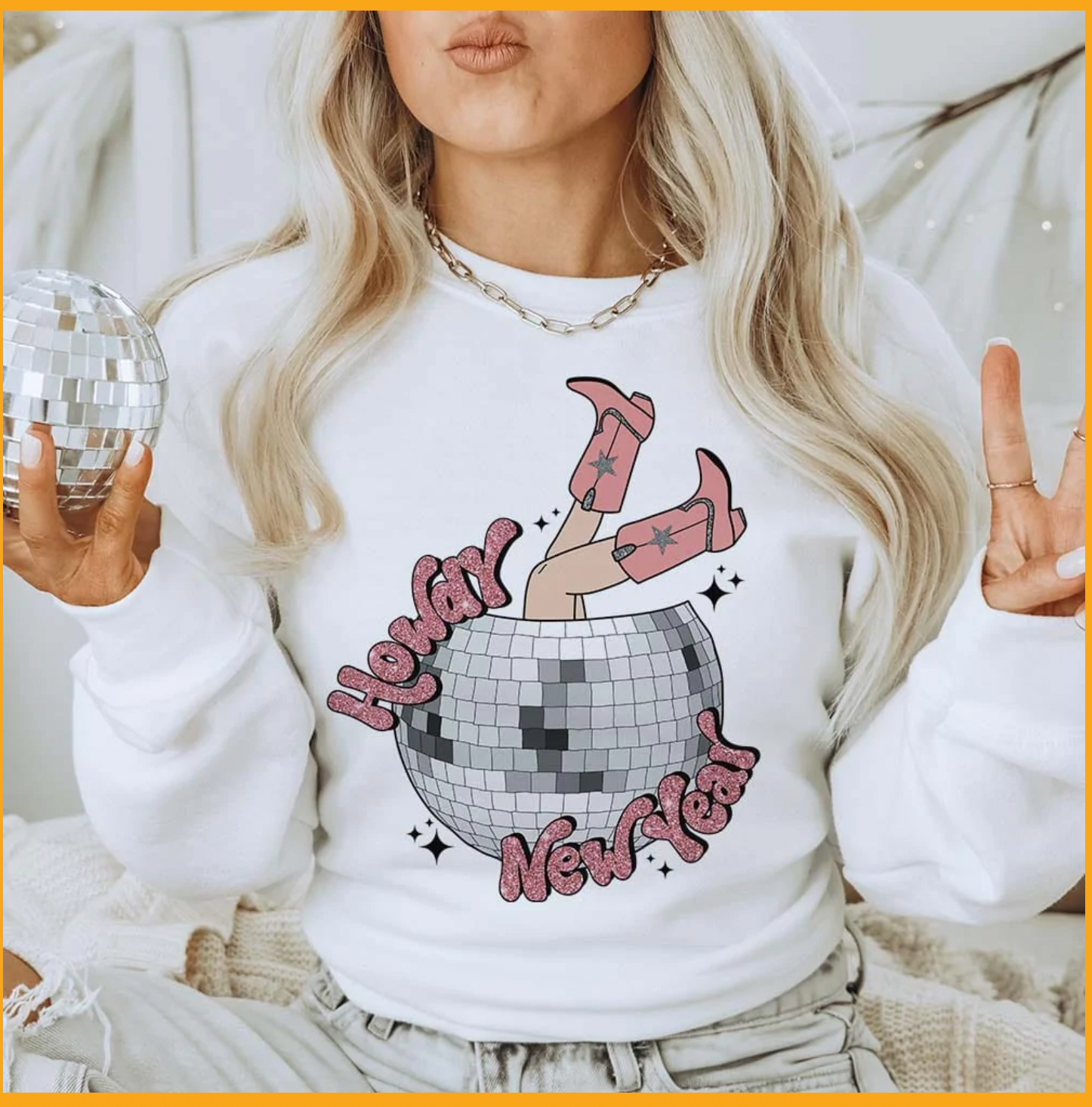 Howdy Disco Ball New Years Sweatshirt