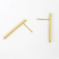 Gold-Dipped Brass Linear Post Earrings