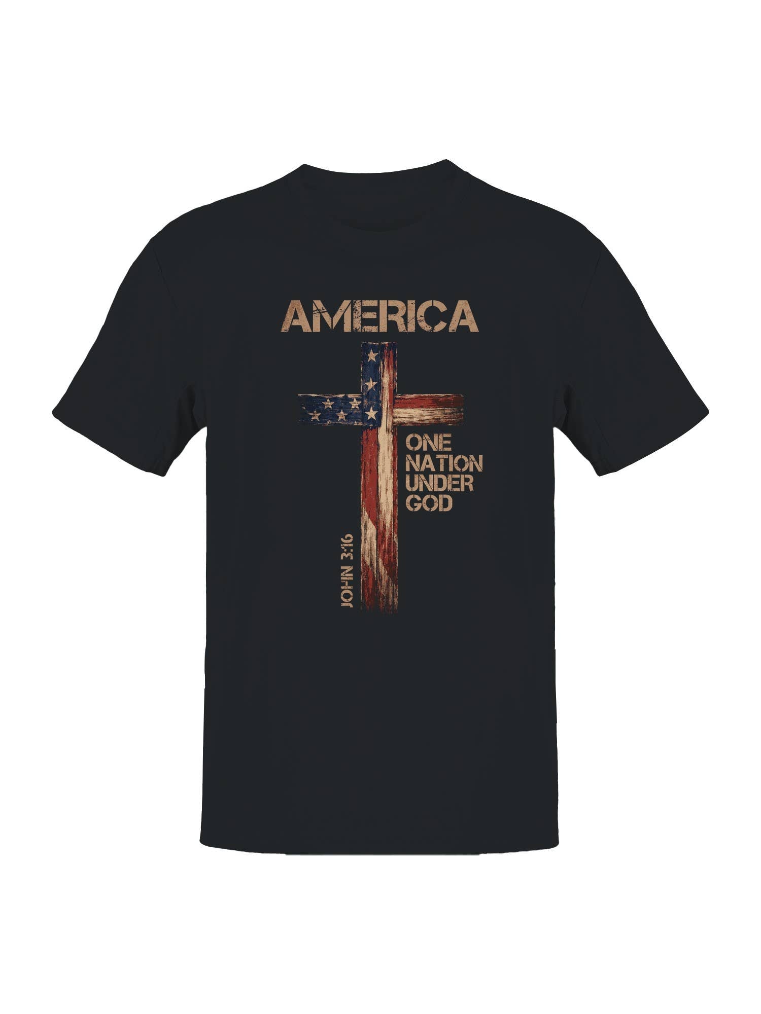 Patriotic Faith Cross Design Men's T-Shirt