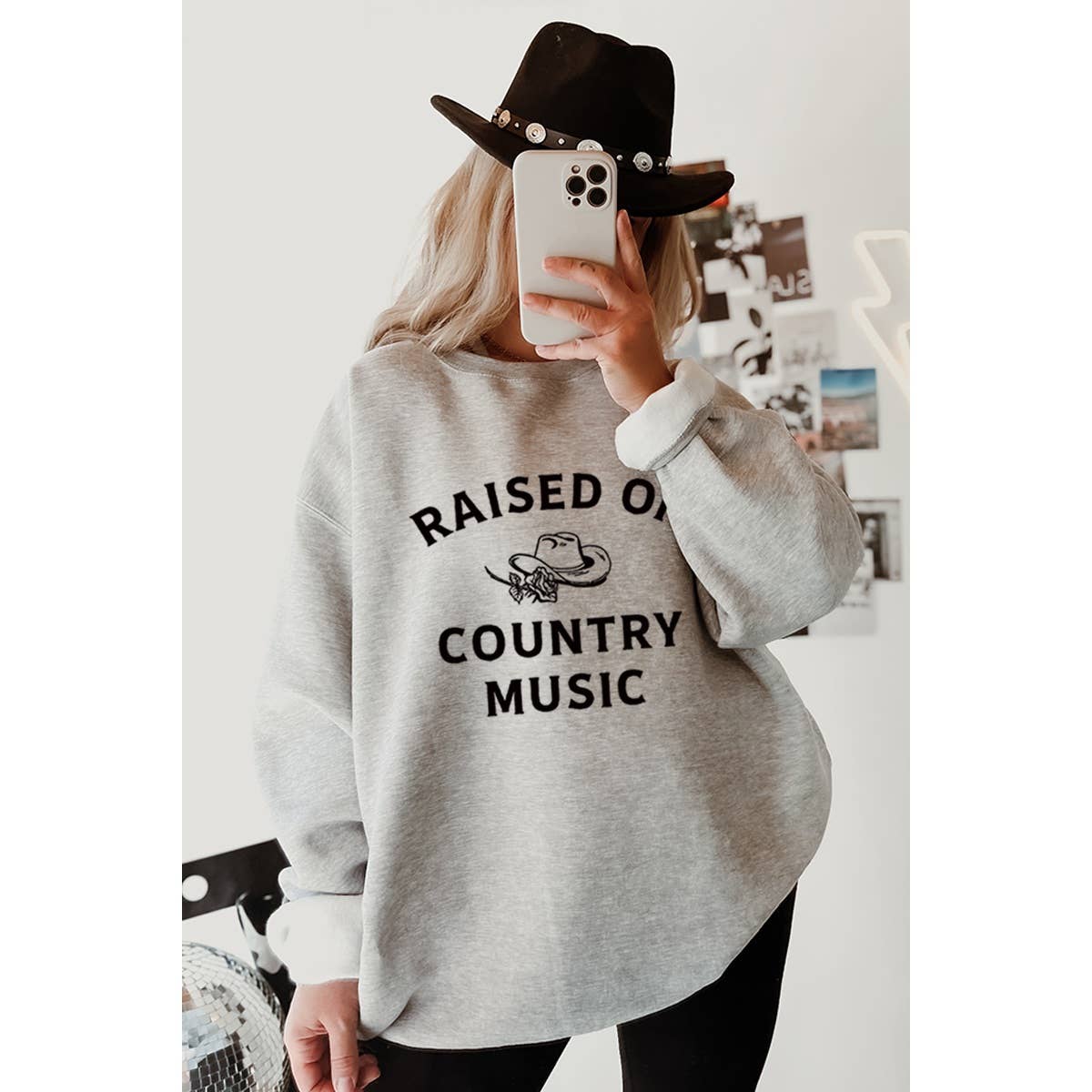 Raised On Country Music Vintage Graphic Sweatshirts