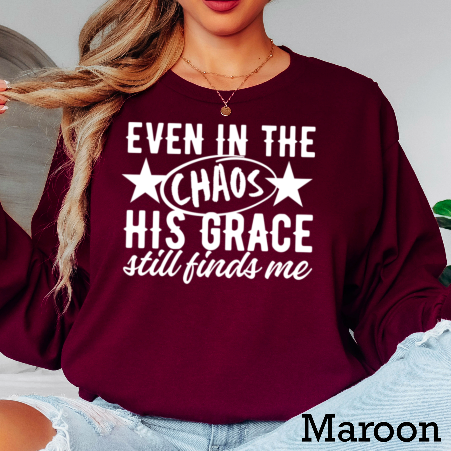 Even in the Chaos Christian Long Sleeve Shirt|Gildan
