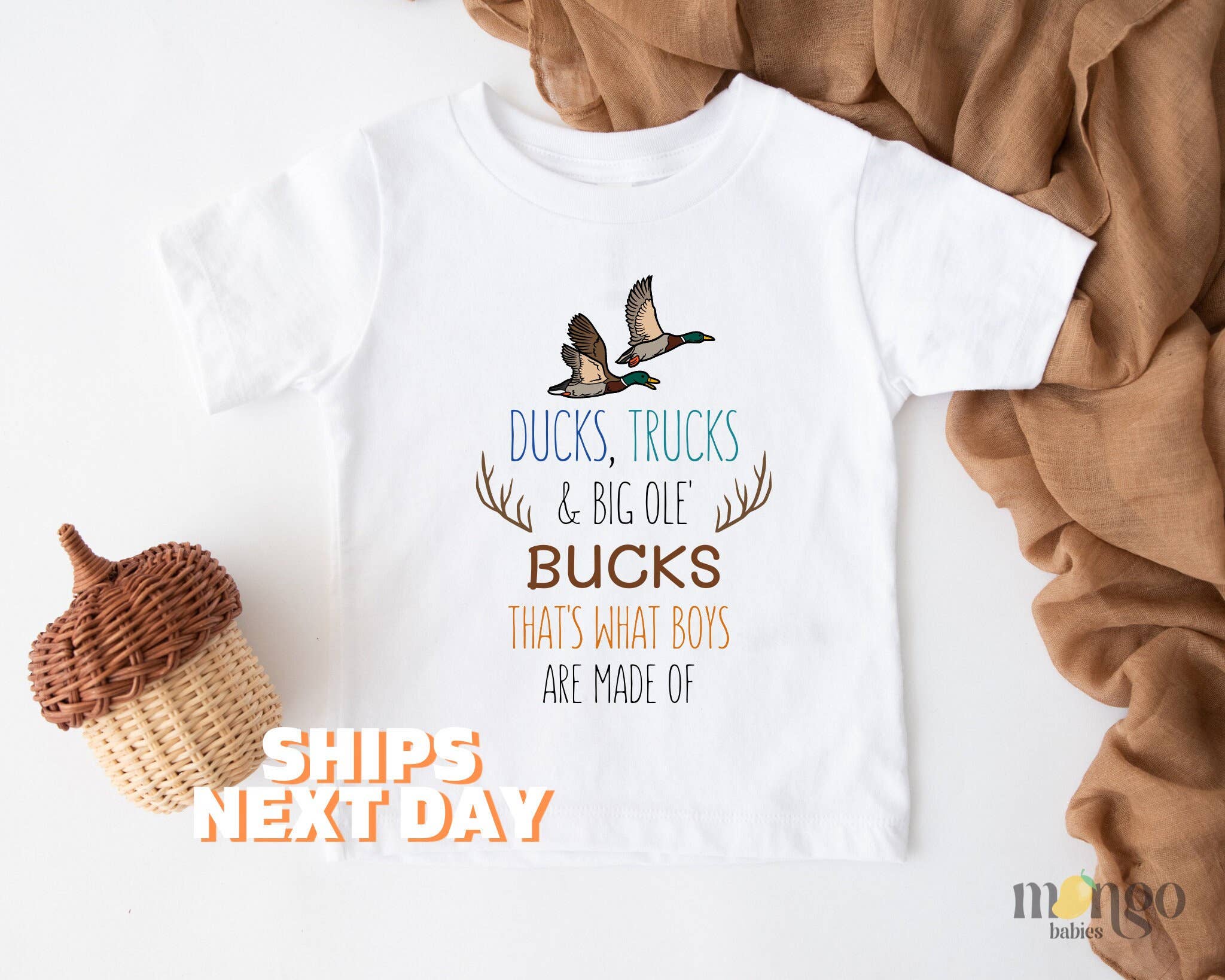 Ducks, Trucks & Big Ole' Bucks Toddler Hunting Shirt