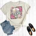 Boho Floral Nurse Graphic Tee