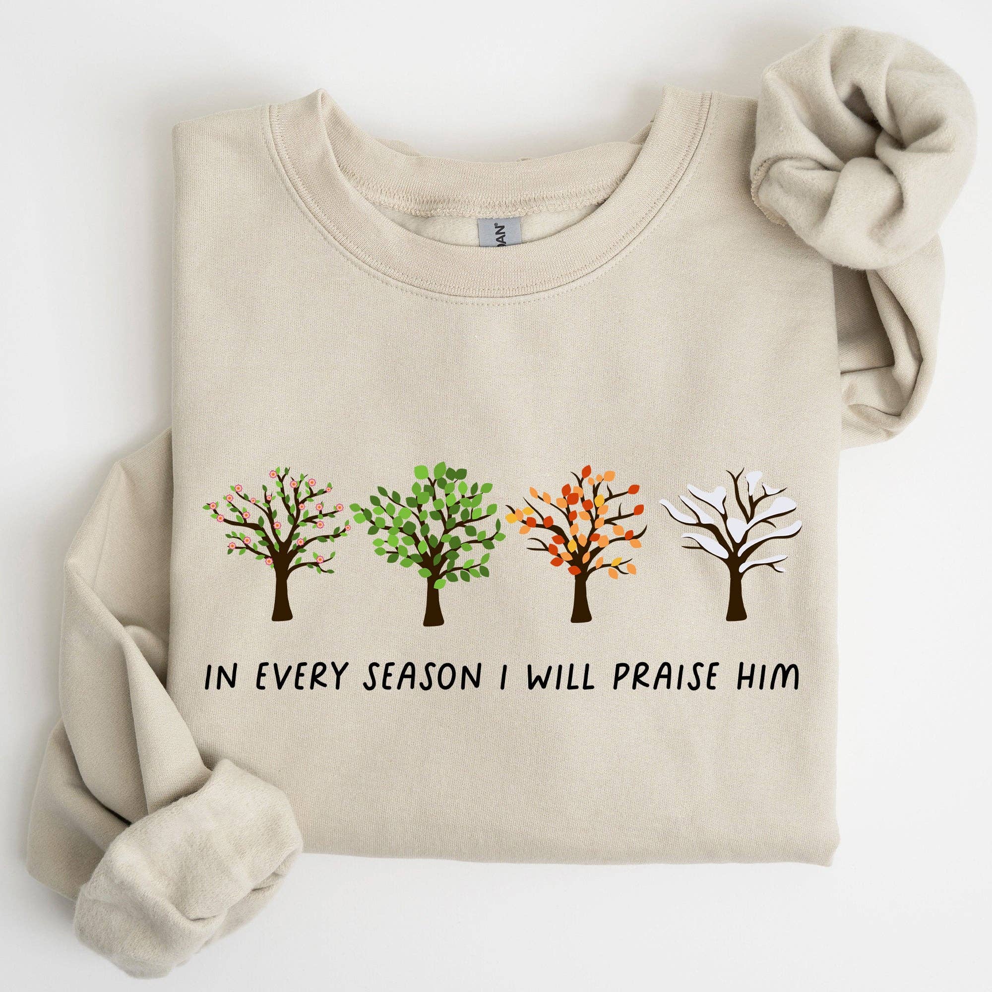 In Every Season I Will Praise Him Jesus Christian Sweatshirt