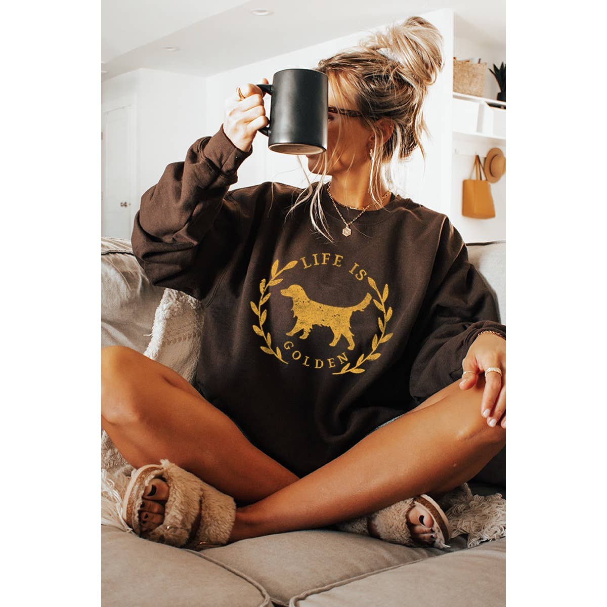 Life Is Golden Vintage  Graphic Sweatshirts