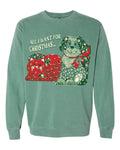 All I Want For Christmas Light Green Graphic Sweatshirt