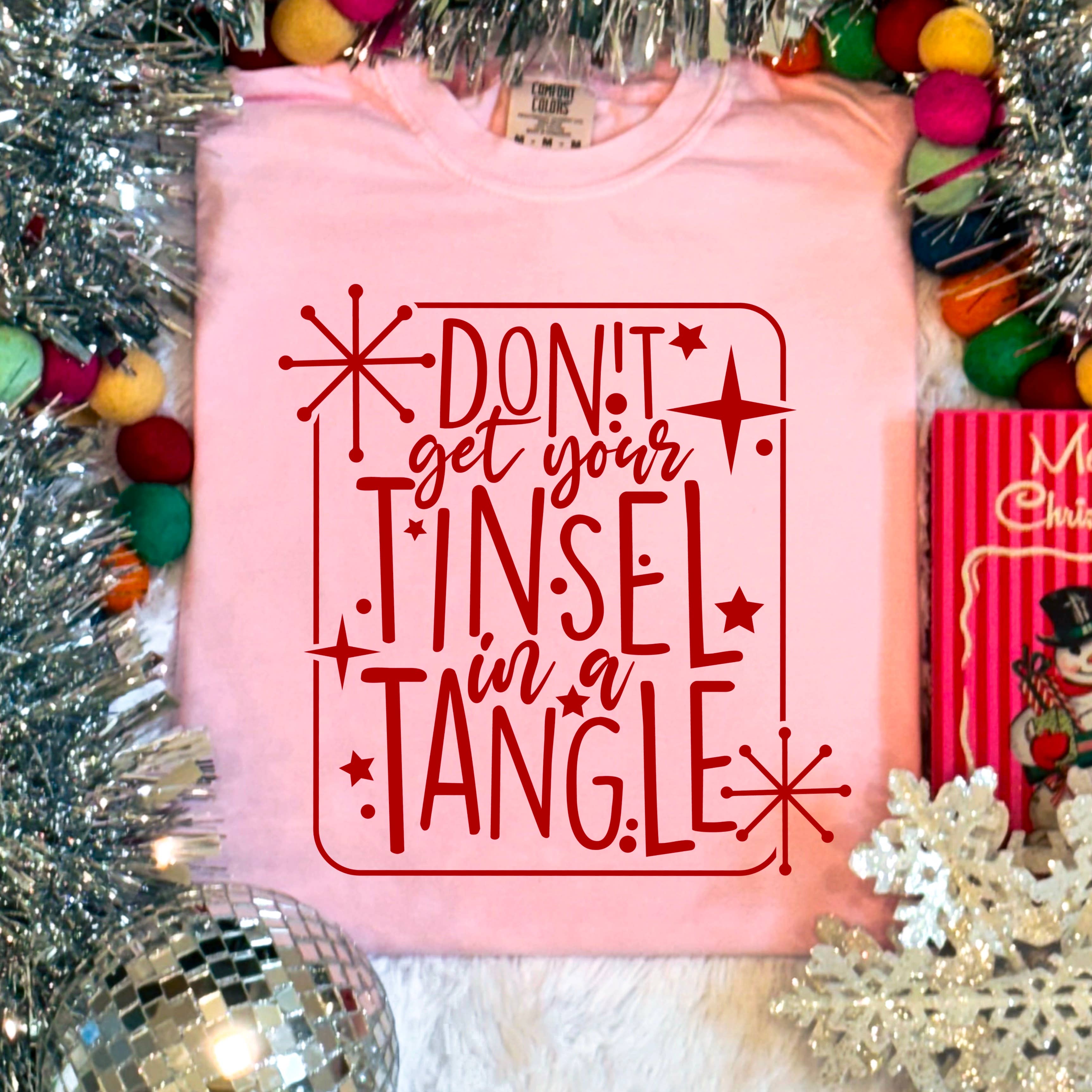 Tinsel in A Tangle Christmas 2025 Shirt | Comfort Color