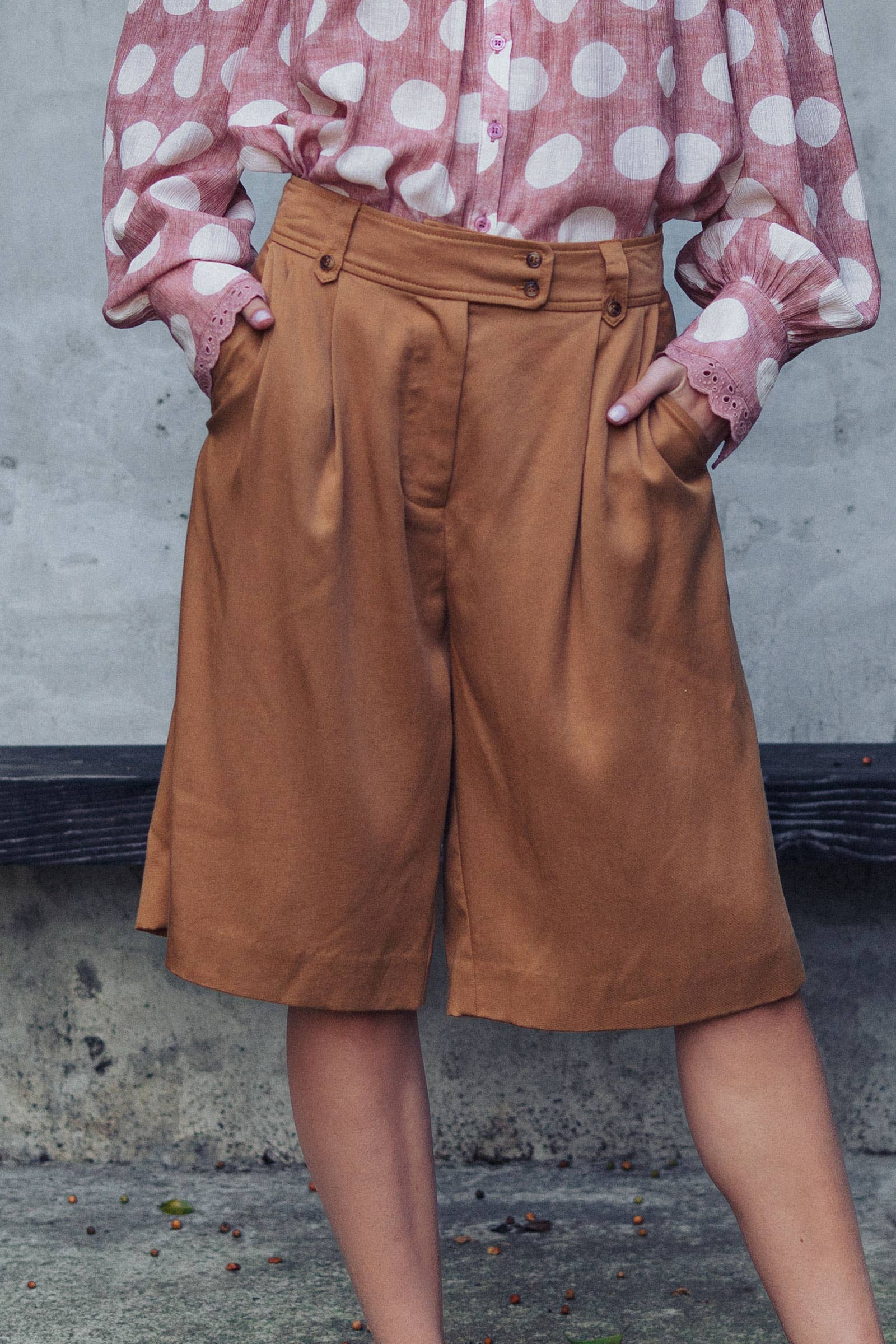 Pleated Wide Leg Lyocell Culottes