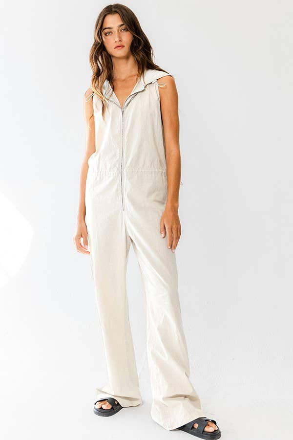 IR5367 Drawstring Hoodie Jumpsuit