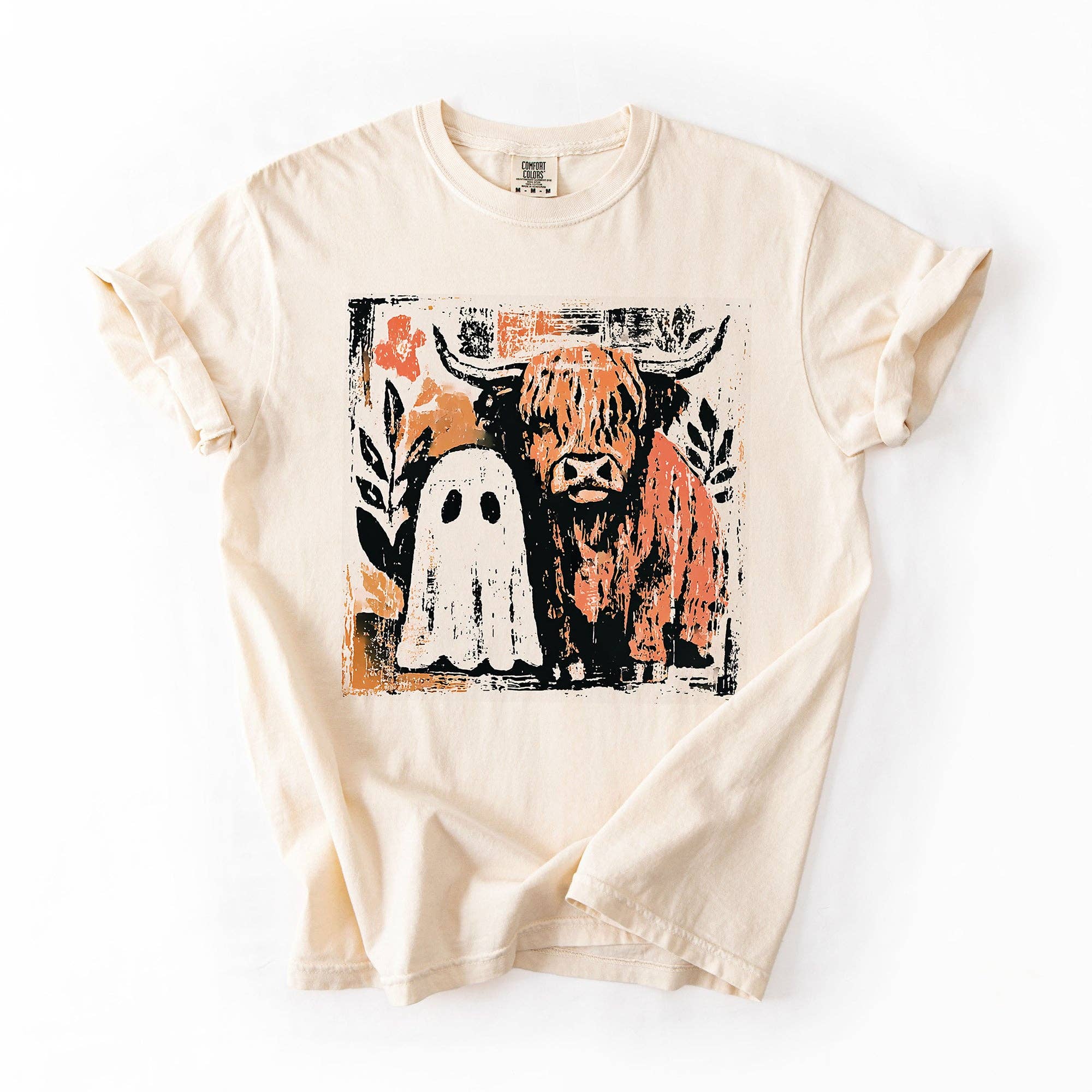 Ghost and Cow, Cute, Autumn, Halloween, Spooky, Fall T-Shirt
