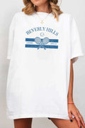 Beverly Hills California Tennis Oversize Graphic Tshirts