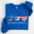 God Bless America, Retro Hearts, 4th of July Sweatshirt