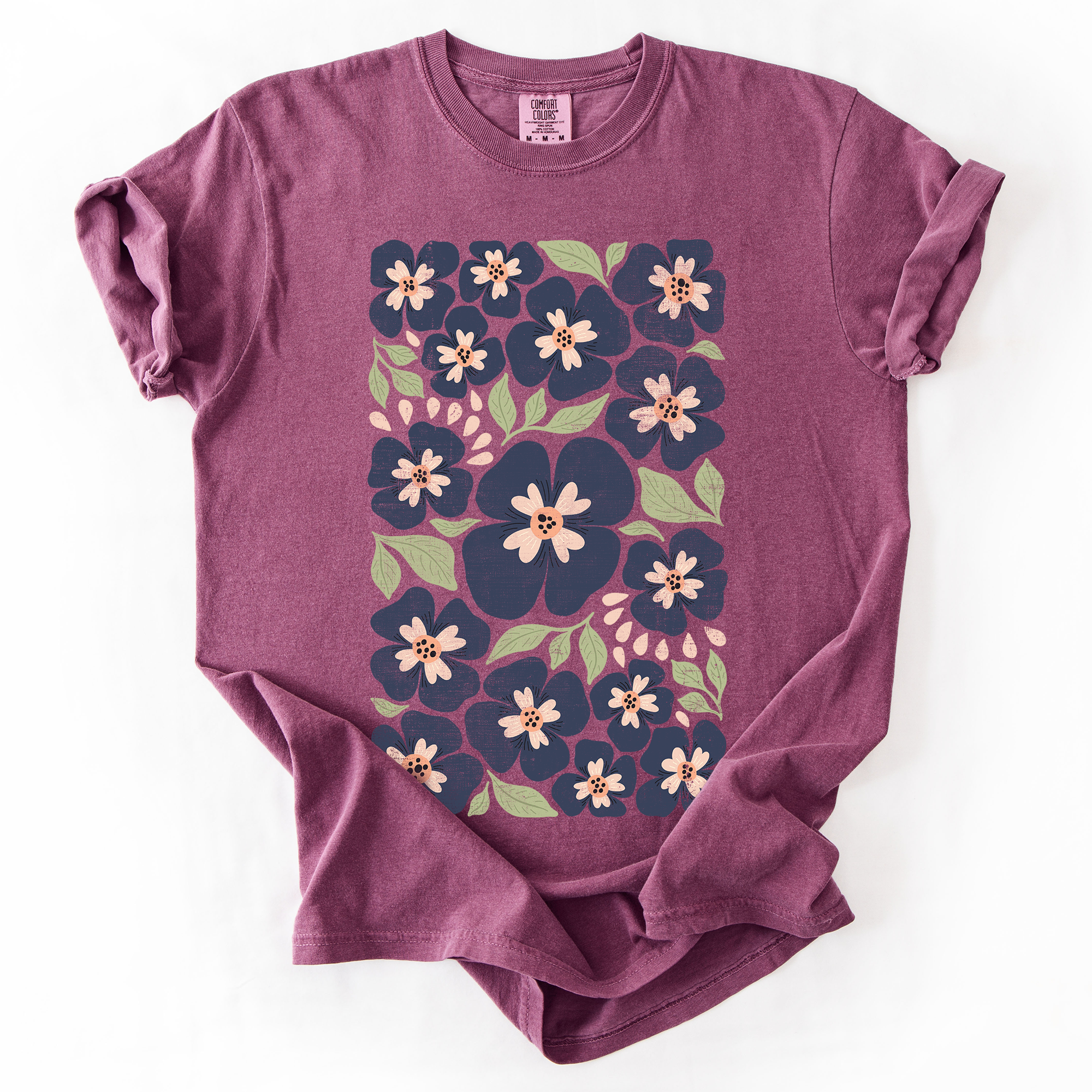 Blue Wildflower Allover Floral, Vintage Boho, Nature T-Shirt