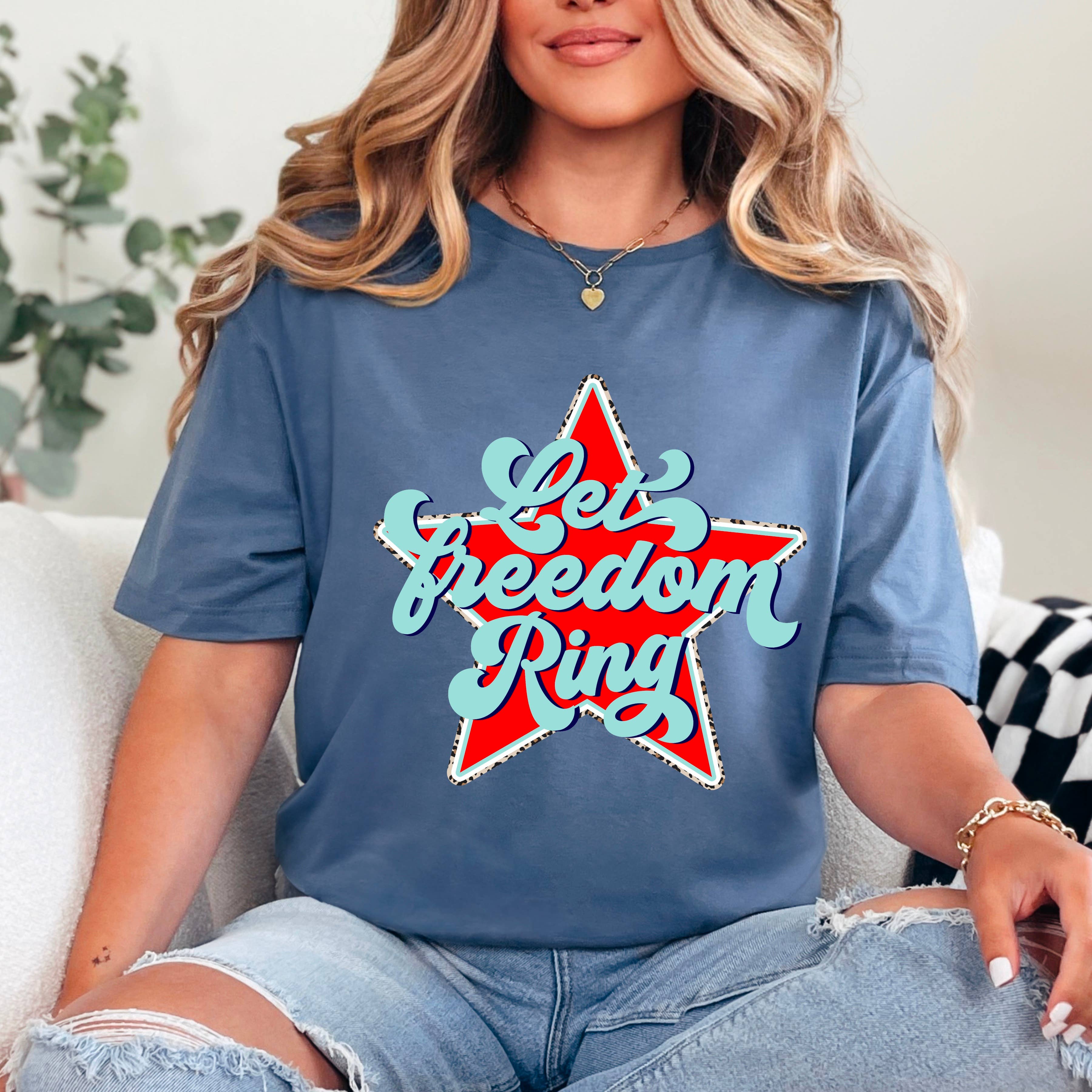 Let Freedom Ring | July 4th Graphic Tee | Gildan
