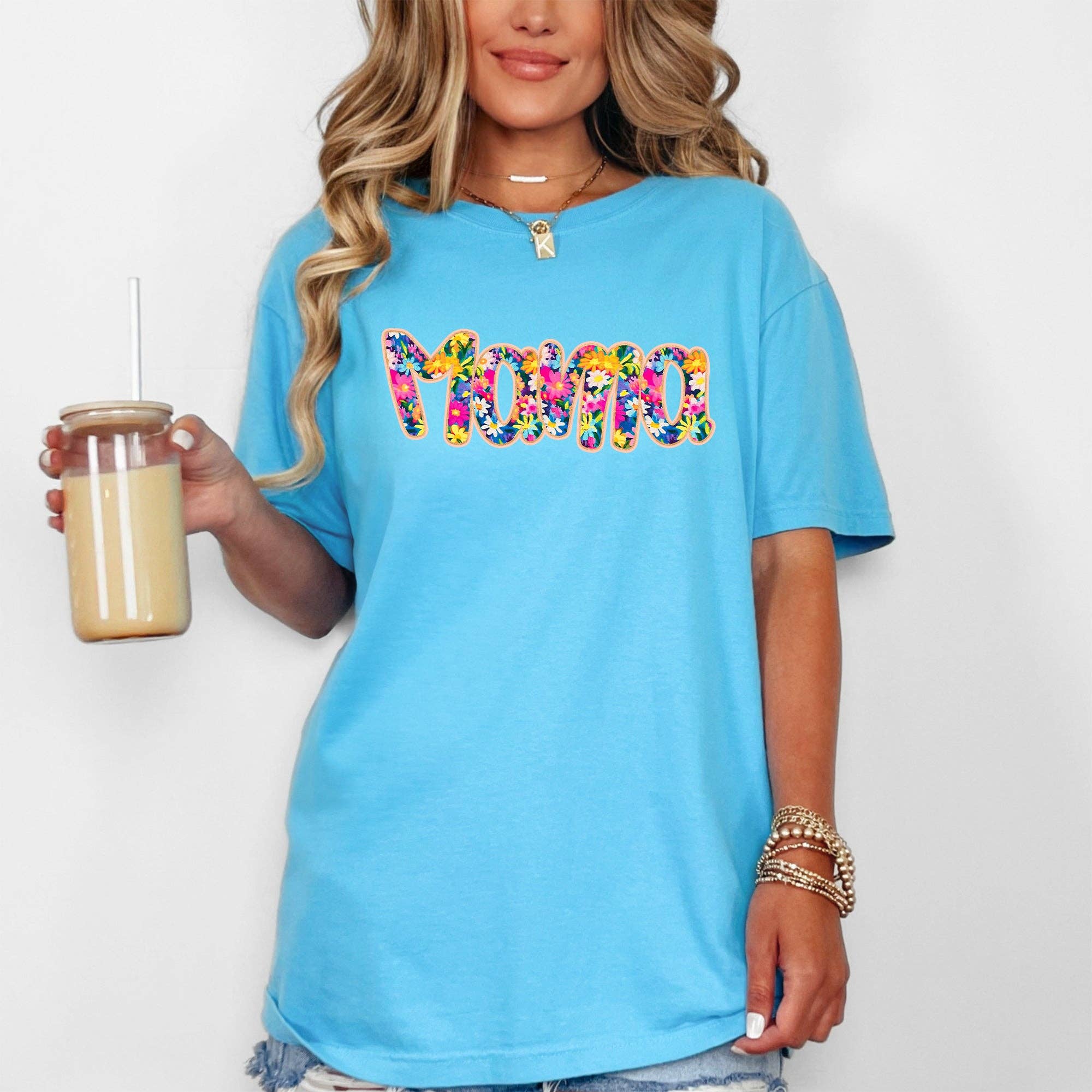 Mama, Floral, Flowers, Mother's Day, Bright, Pastels Tshirt