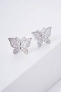 Small Cz Gold Dipped Butterfly Post Earrings