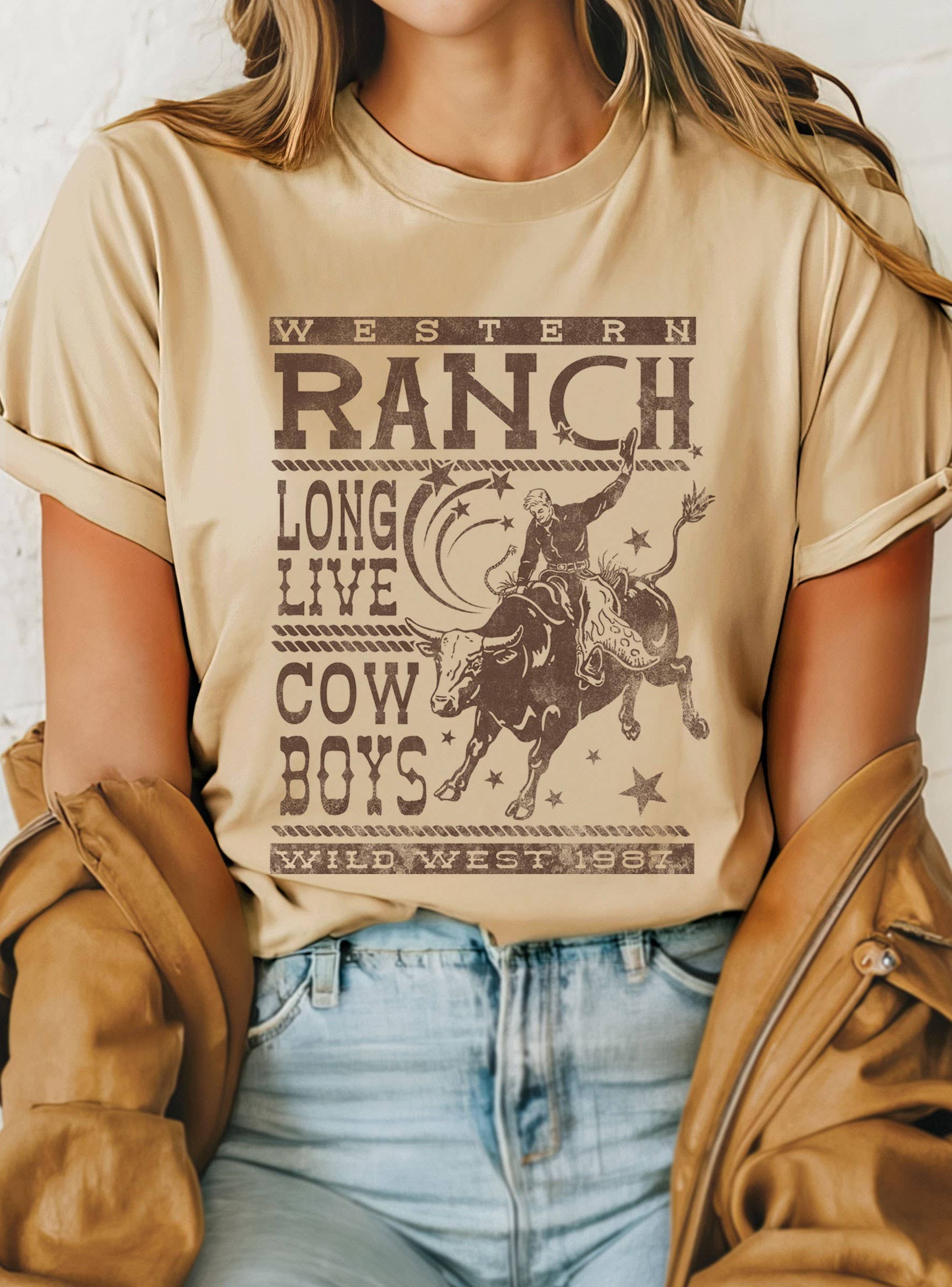 Western Ranch Cow Rodeo Graphic Tshirts