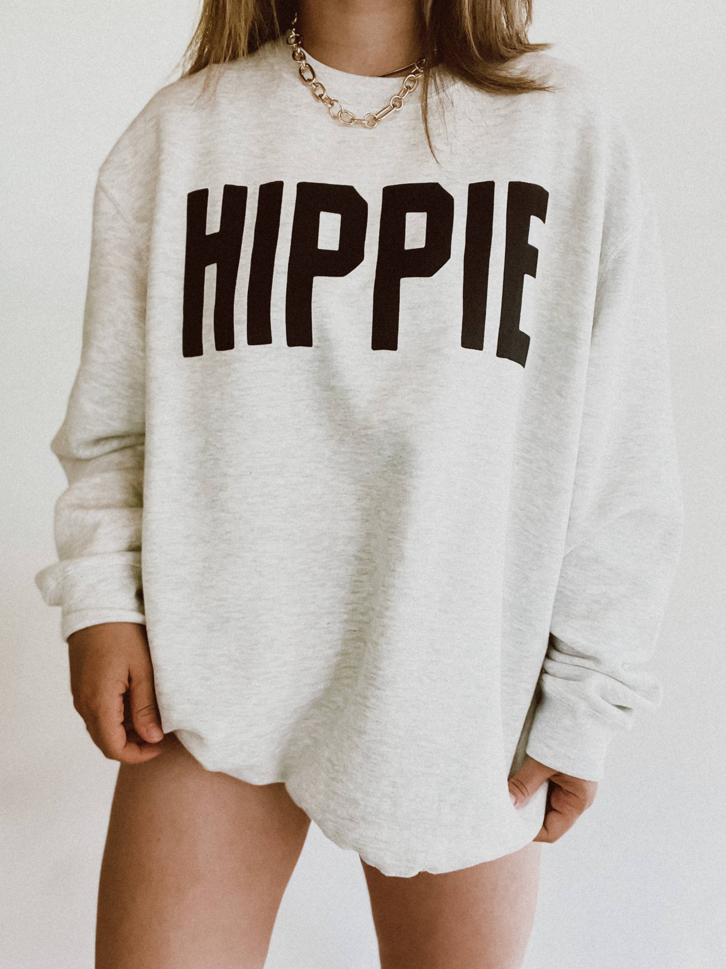 Hippie Boho Graphic Sweatshirt - Ash