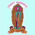 Count Blessings Not Calories Funny Sticker Decal