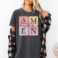 Colorful, Floral, Amen, Ribbon Christian, Jesus Faith Tshirt