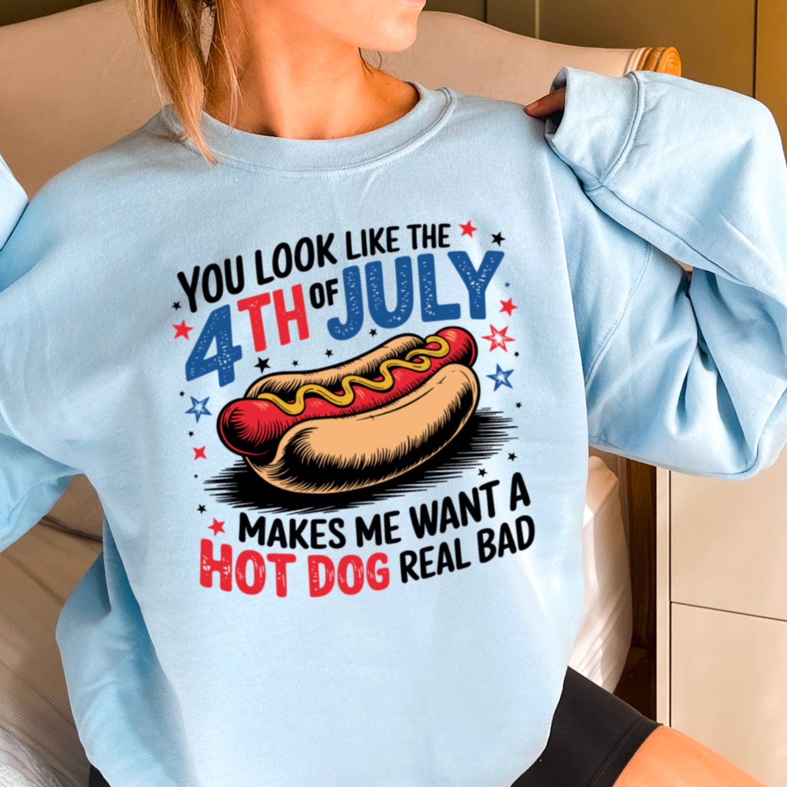 July 4th Hotdog | July 4th Patriotic Sweatshirt