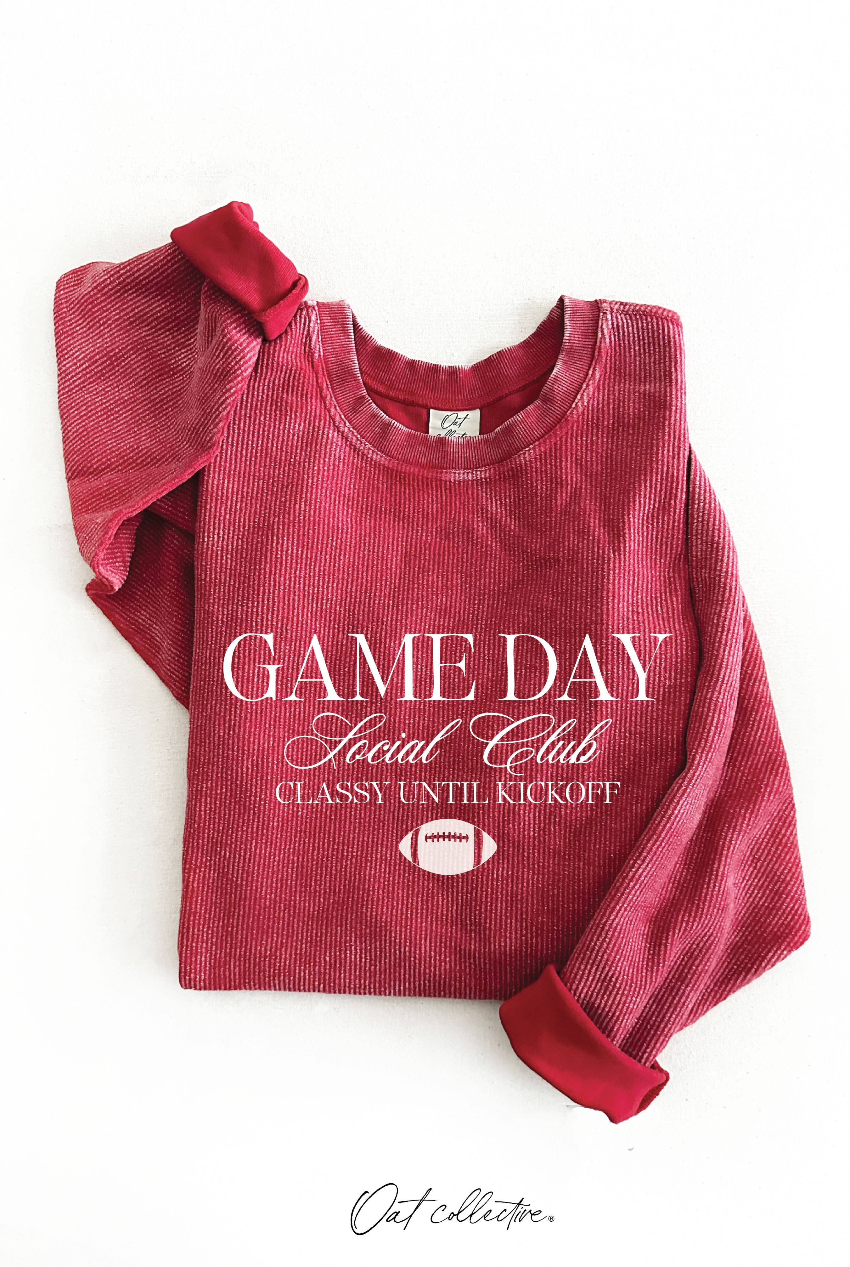 Game Day Social Club  Thermal Vintage Pullover