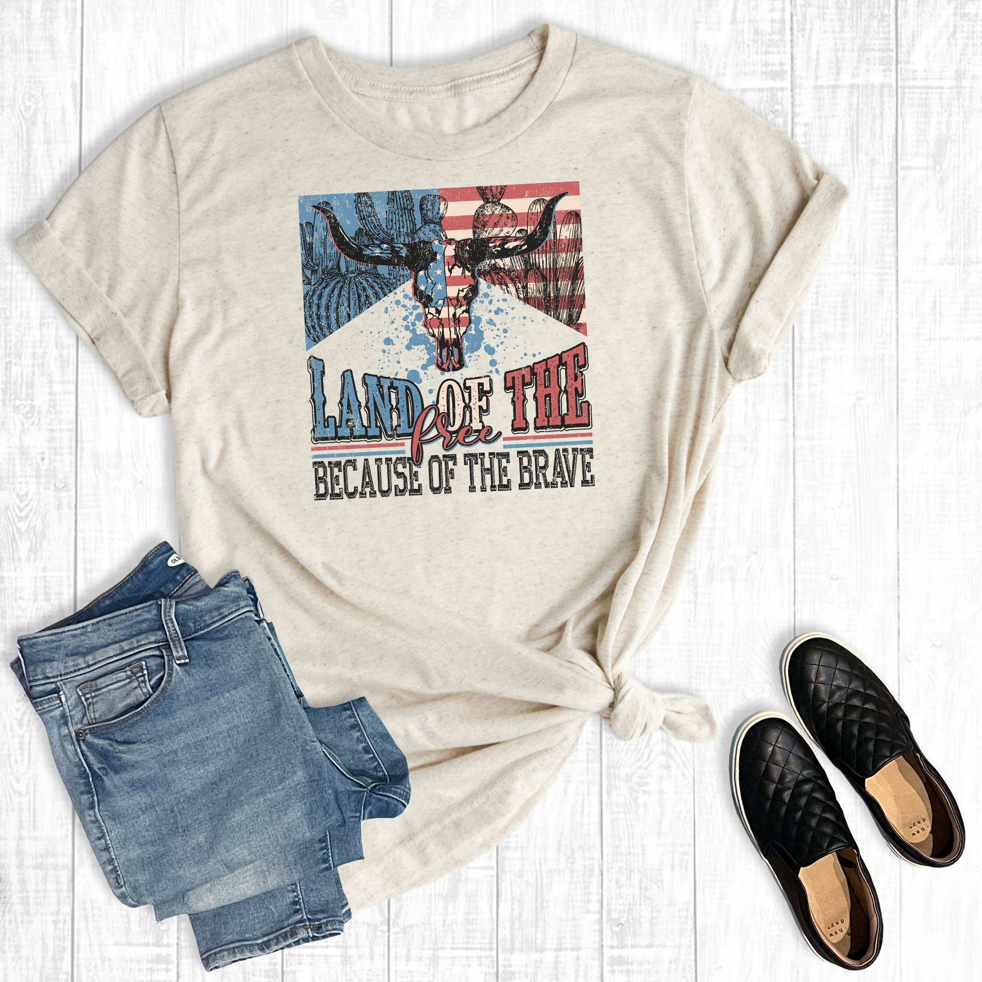 Western 4th of July Cowskull Graphic Tee