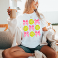 Softball Coquette Bow Comfort Color Graphic Tee