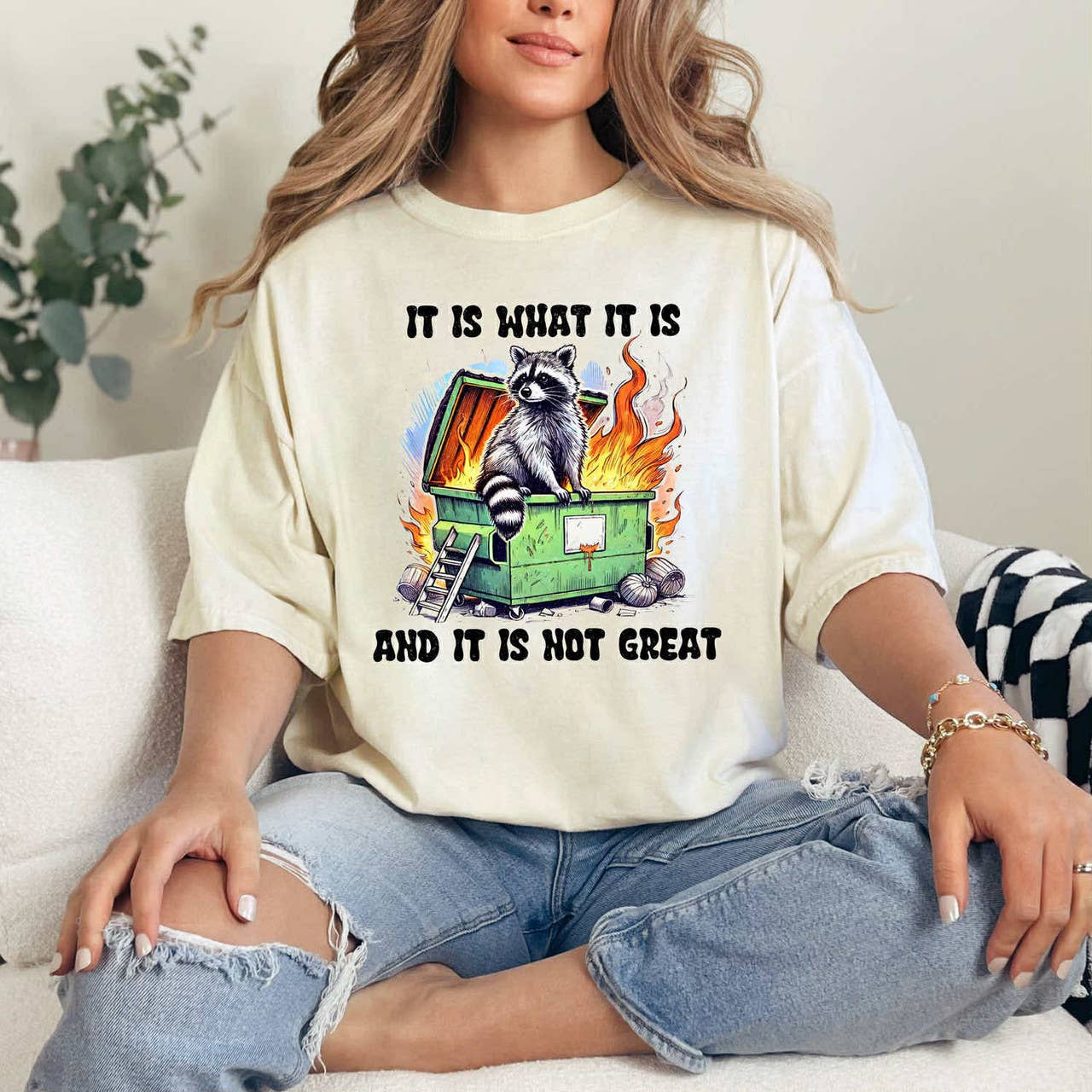 It Is What It Is and It Is Not Great Raccoon Tee