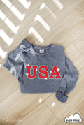USA Puff Mineral Washed Long Sleeve Graphic
